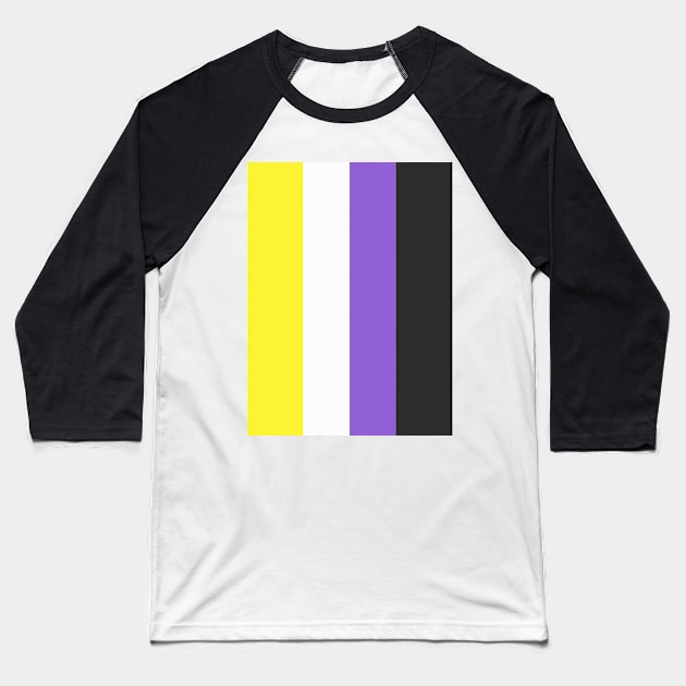 Proud Nonbinary Pride Flag (Proud LGBTQ+ Community Pride Flag) Baseball T-Shirt by Teeworthy Designs